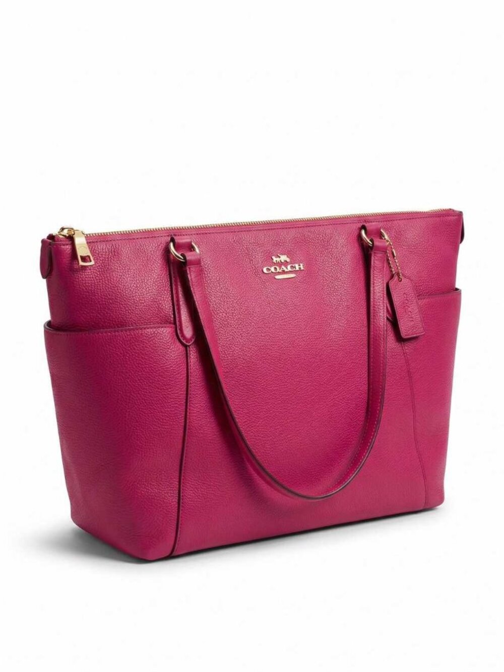 Coach Ava II Hot Pink Pebbled Leather Tote Bag